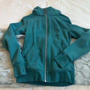Dark green/blue full zip lululemon scuba. Like new
